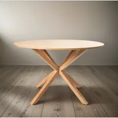 GENERICO - Mesa de comedor en MDF redonda Nordic Natural- 100 cm
