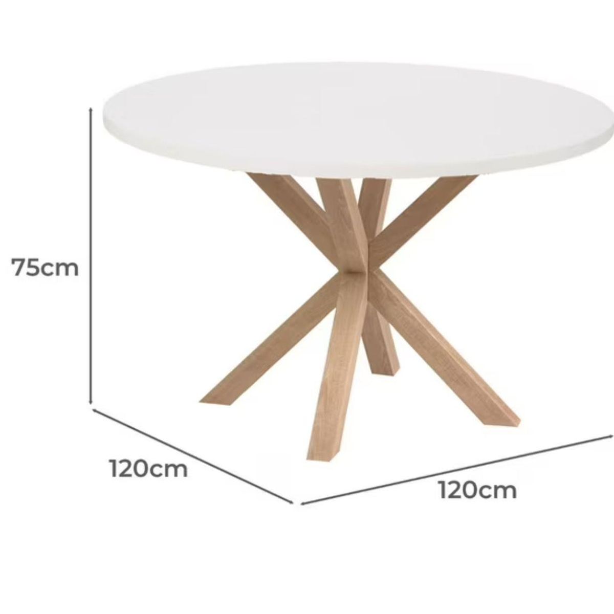 HABITA2 CHILE - Mesa de comedor en MDF redonda Nordic - 100 cm