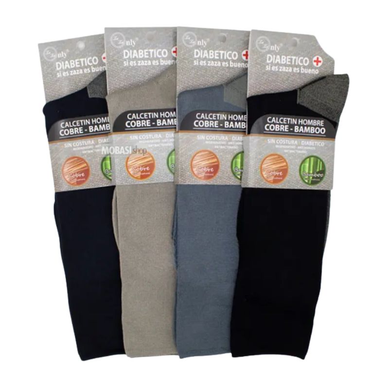 EKOL TACTICA MILITAR - Calcetines Cobre Bamboo Zaza Sin Costura Diabetico Surtidos