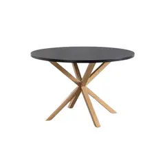 GENERICO - Mesa de comedor en MDF redonda Nordic Negro- 100 cm