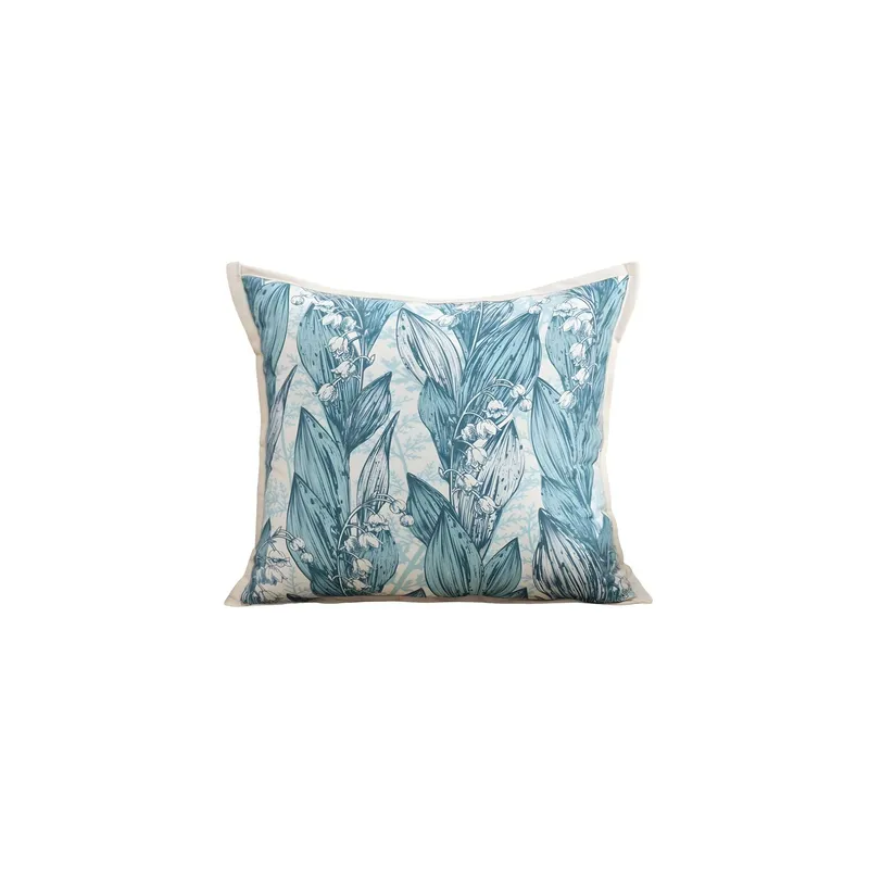 GENERICO - SET DE 2 FUNDAS DE COJIN HOJA AZUL