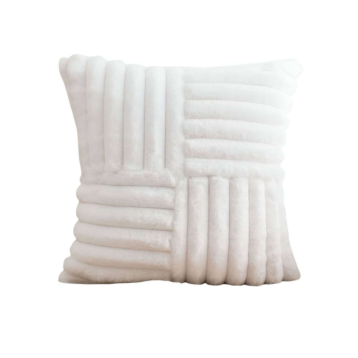 GENERICO - SET DE 2 FUNDAS PELUDA EMPALMADA BLANCO