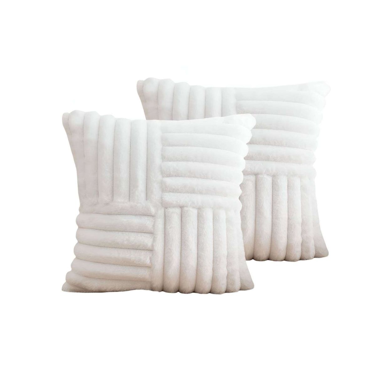 GENERICO - SET DE 2 FUNDAS PELUDA EMPALMADA BLANCO