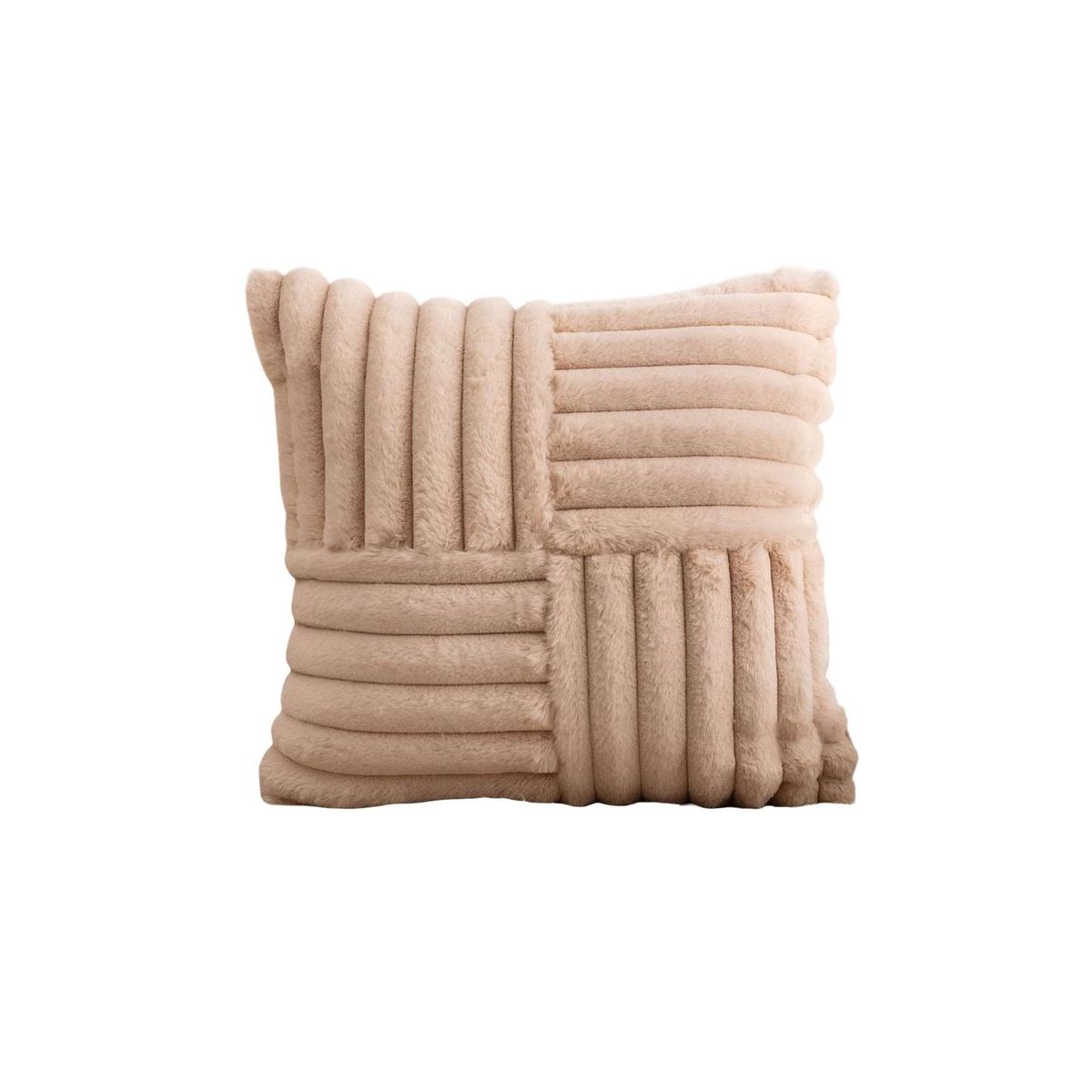 GENERICO - SET DE 2 FUNDAS PELUDA EMPALMADA BEIGE