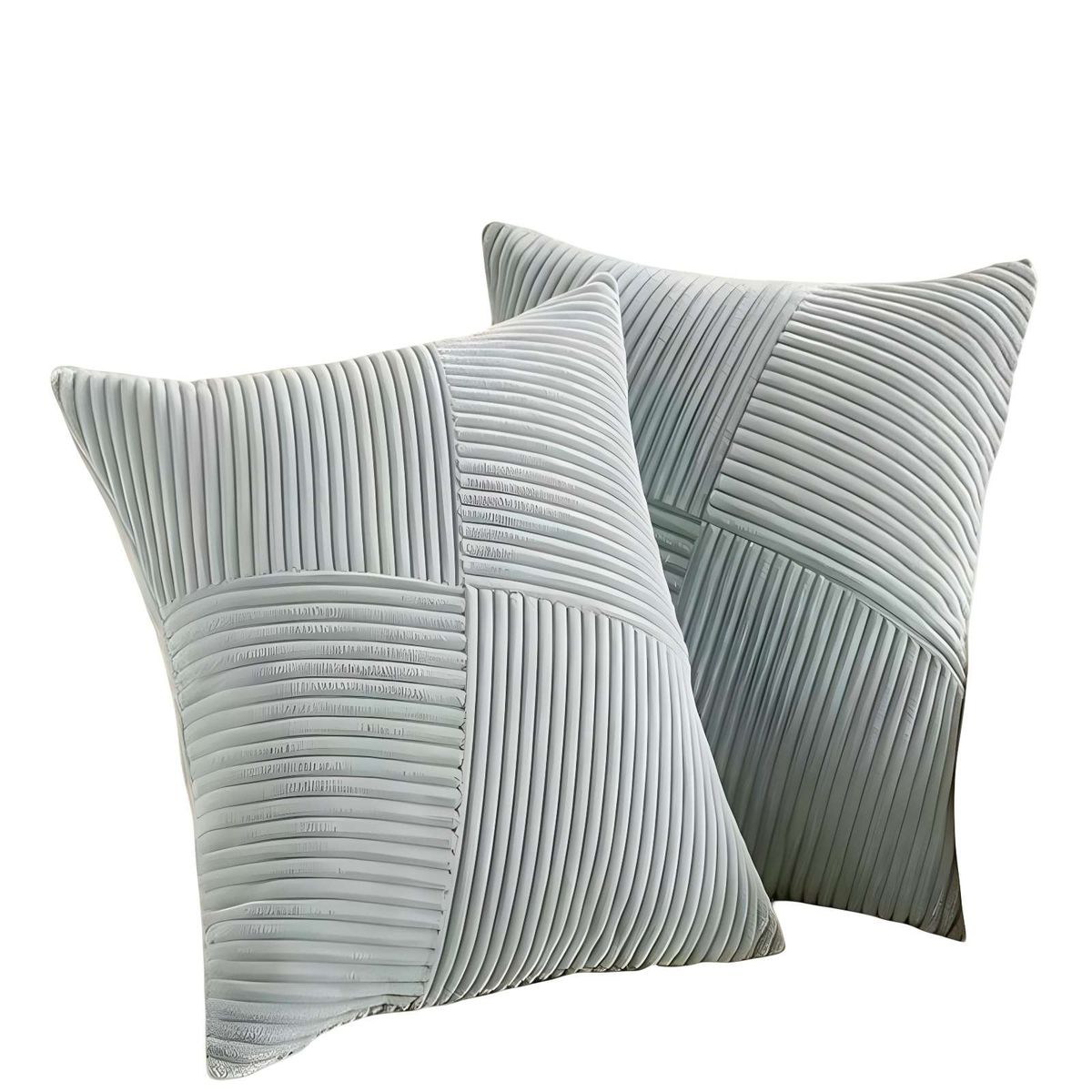 GENERICO - SET DE 2 FUNDAS DE COJIN FELPA GRIS