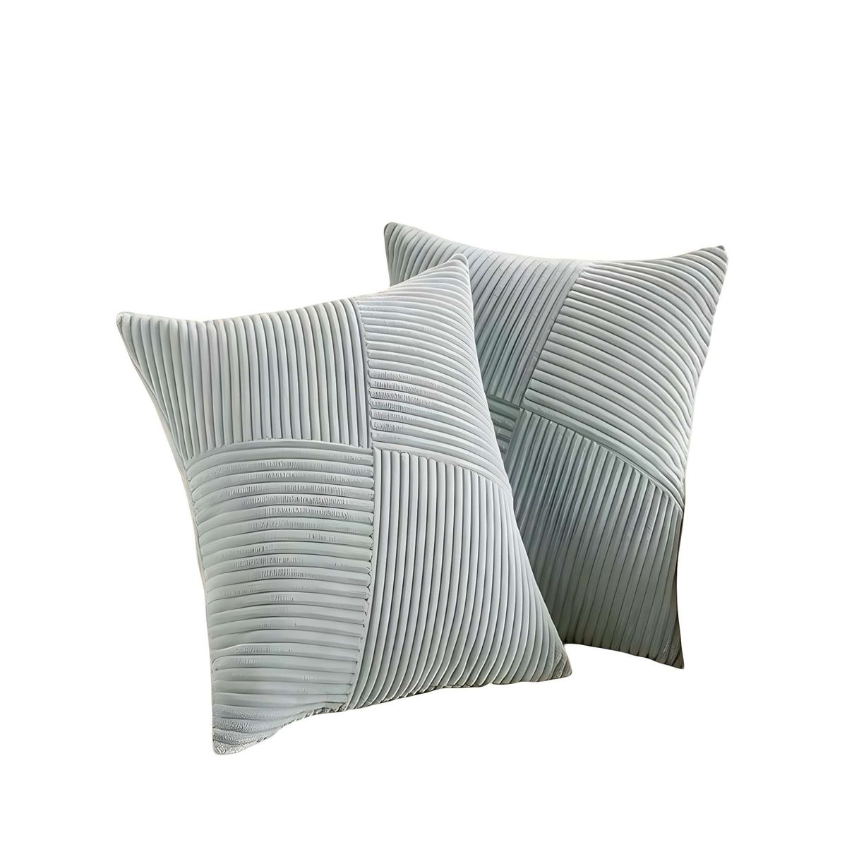 GENERICO - SET DE 2 FUNDAS DE COJIN FELPA GRIS