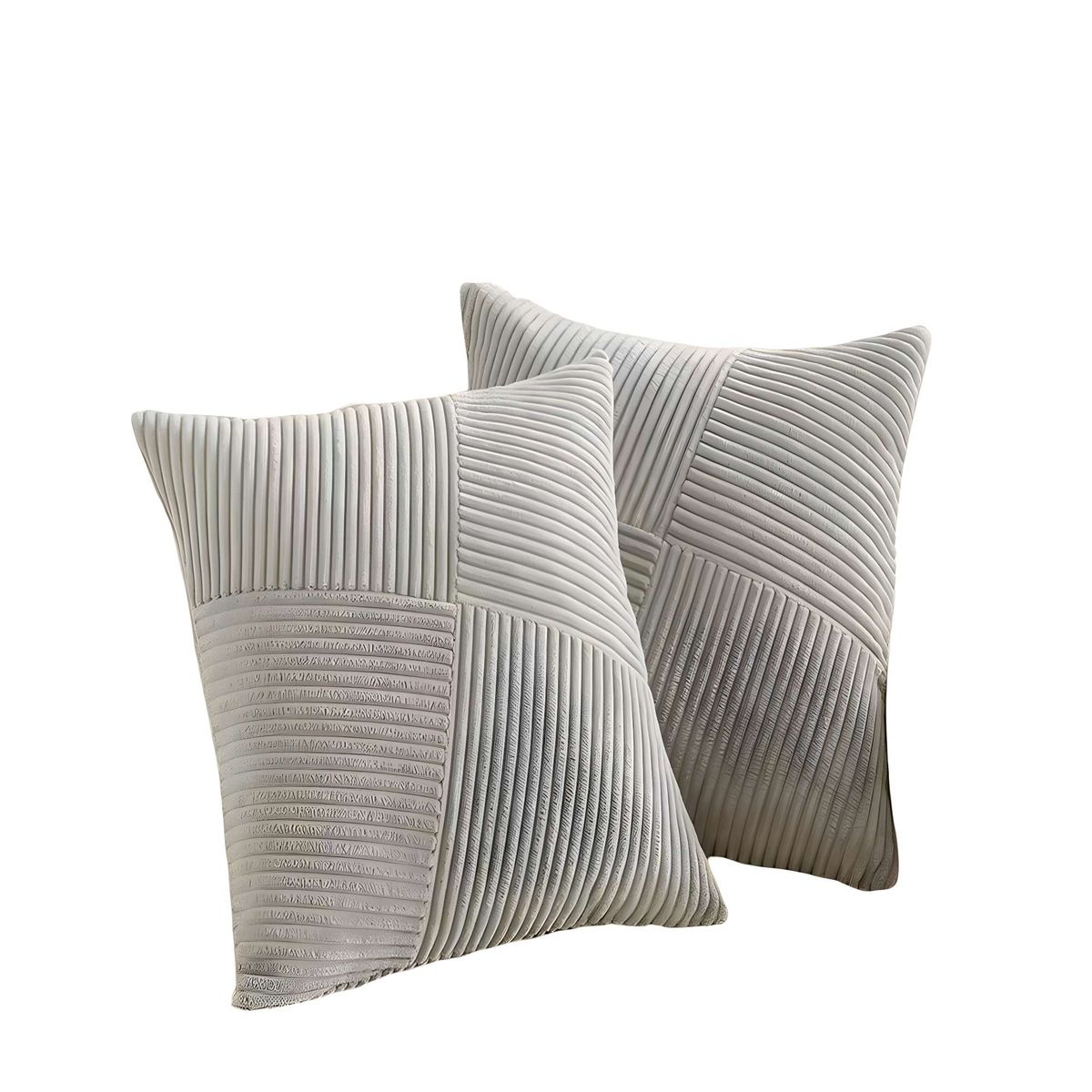 GENERICO - SET DE 2 FUNDAS DE COJIN FELPA GRIS