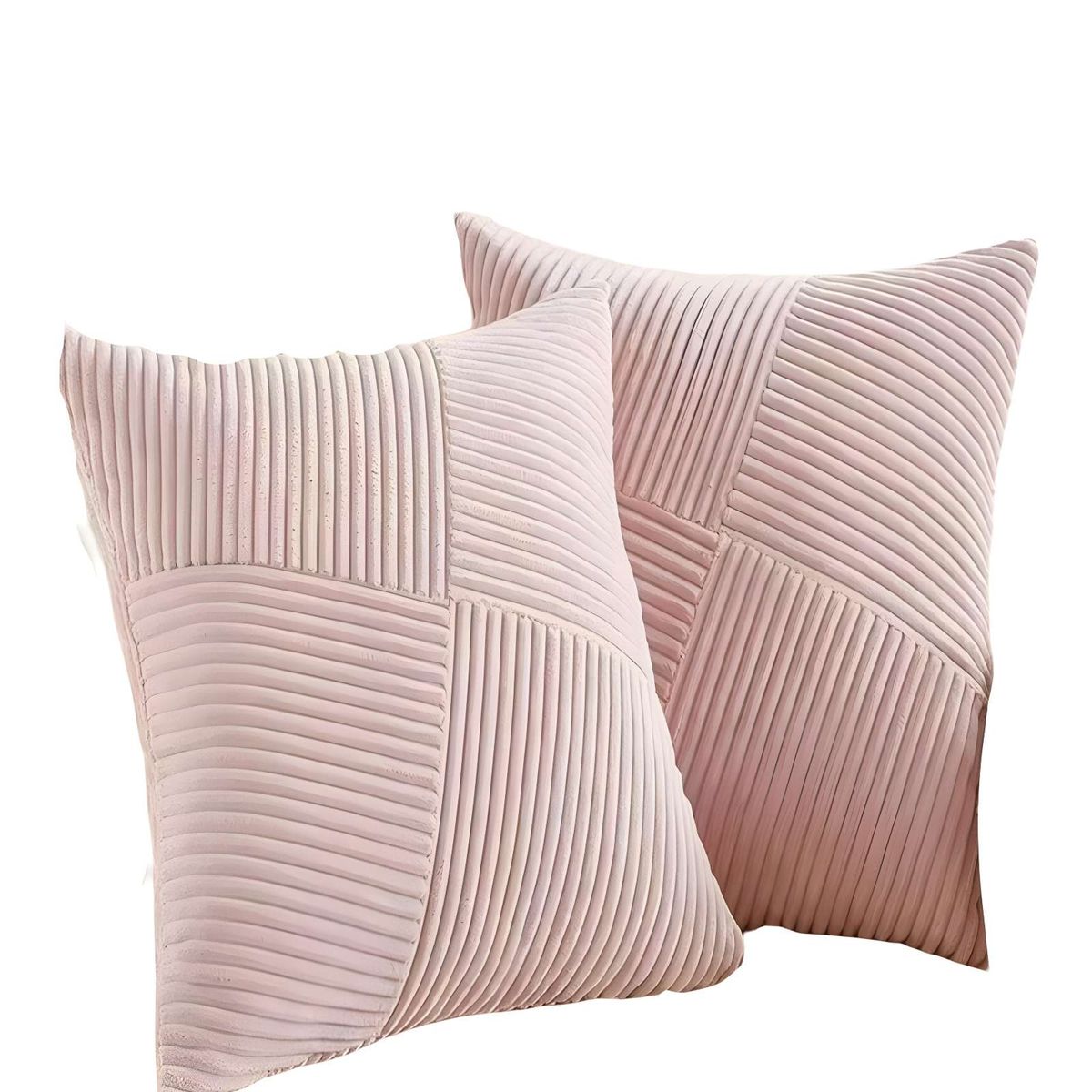 GENERICO - SET DE 2 FUNDAS DE COJIN FELPA ROSA