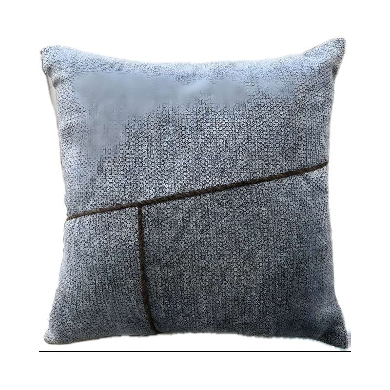 GENERICO - SET DE 2 FUNDAS CHENILLE CON LINEAS AZUL