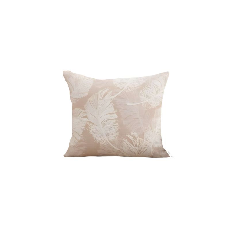 GENERICO - SET DE 2 FUNDAS DE COJIN DE HOJAS BEIGE
