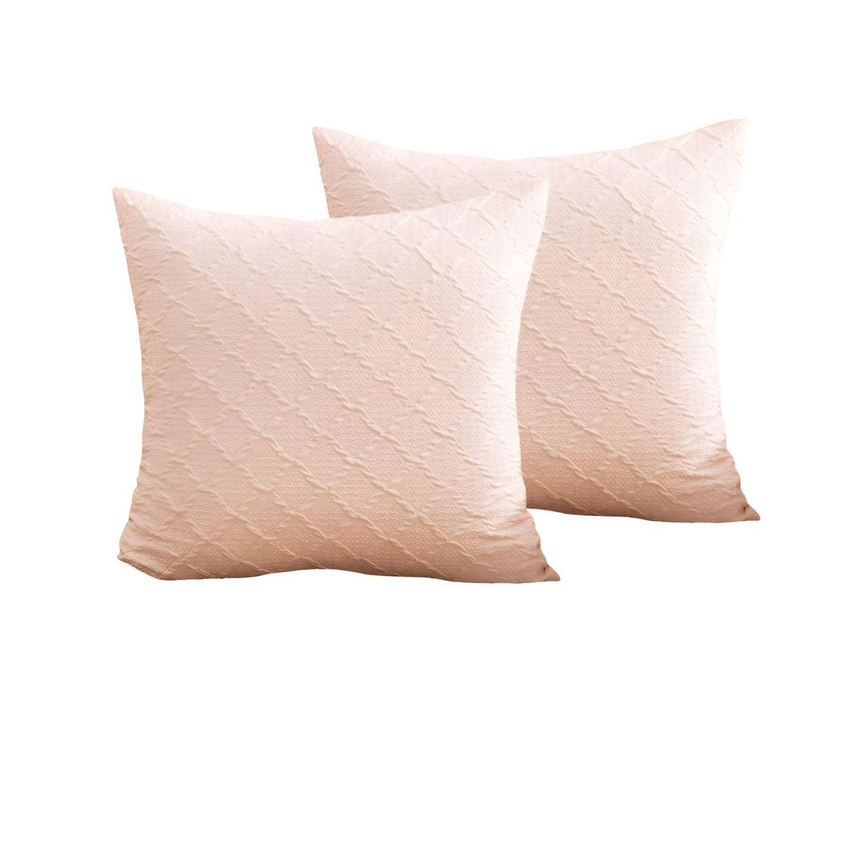 GENERICO - SET DE 2 FUNDAS DE TERCIOPELO TRENZADO ROSA