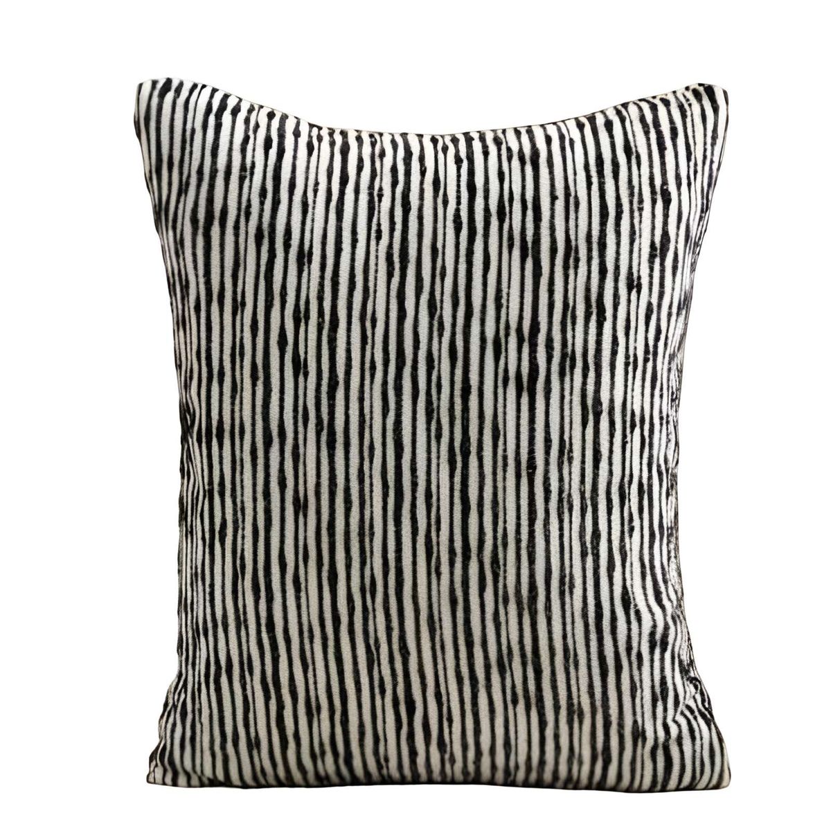 GENERICO - SET DE 4 FUNDAS DE COJIN CHENILLE LINEA NEGRO