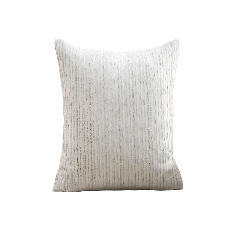 GENERICO - SET DE 4 FUNDAS DE COJIN CHENILLE LINEA GRIS