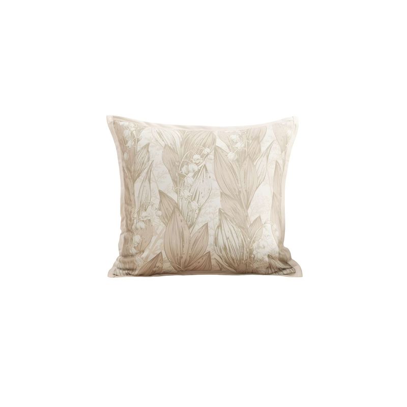 GENERICO - SET DE 4 FUNDAS DE COJIN HOJA BEIGE