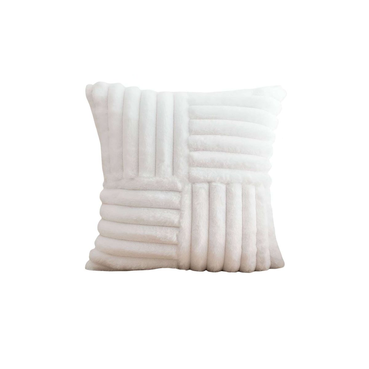 GENERICO - SET DE 4 FUNDAS PELUDA EMPALMADA BLANCO