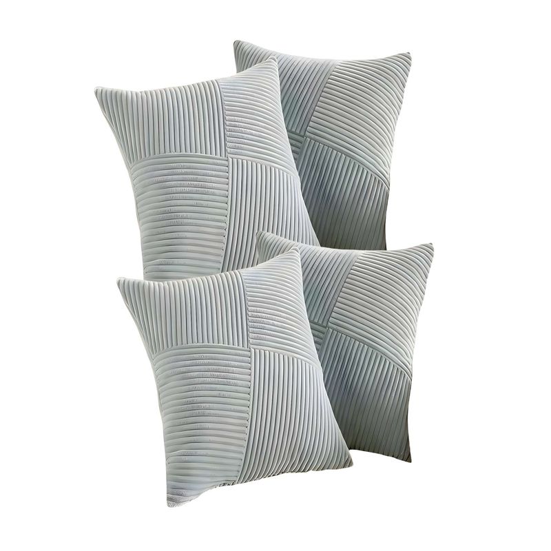 GENERICO - SET DE 4 FUNDAS DE COJIN FELPA CELESTE
