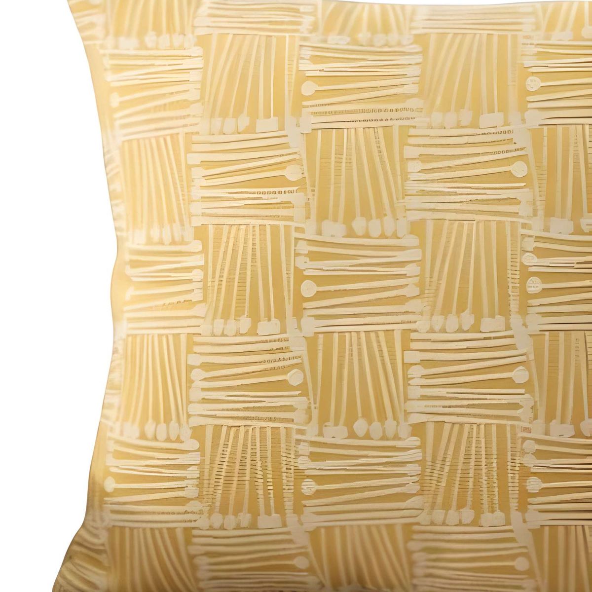 GENERICO - SET DE 4 FUNDAS DE COJIN CUADROS AMARILLO