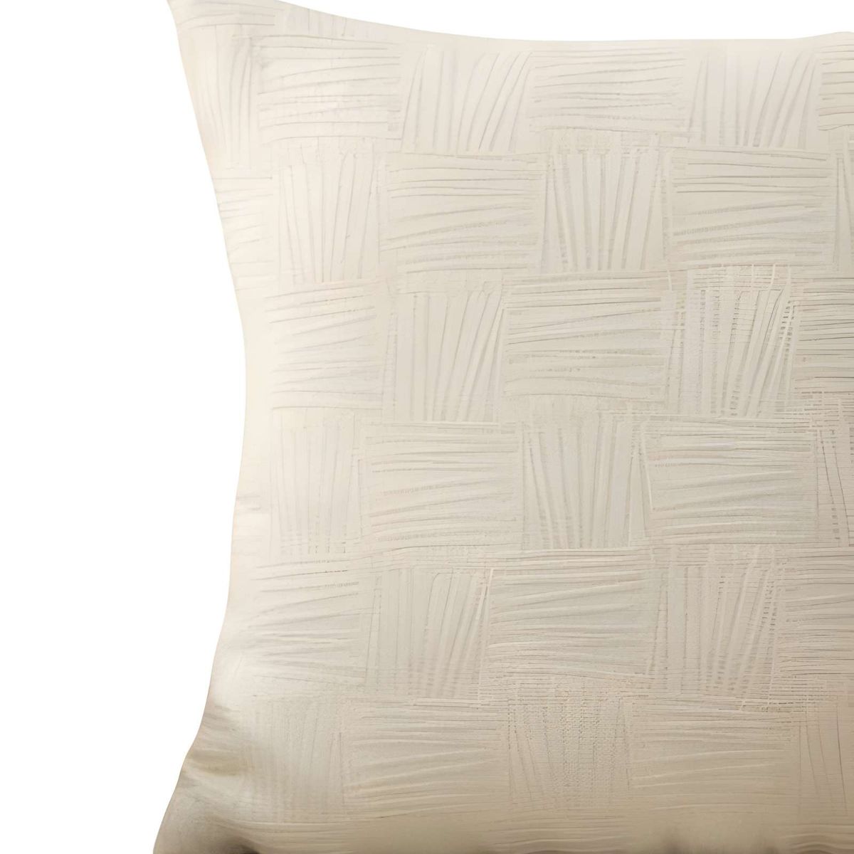 GENERICO - SET DE 4 FUNDAS DE COJIN CUADROS BLANCO