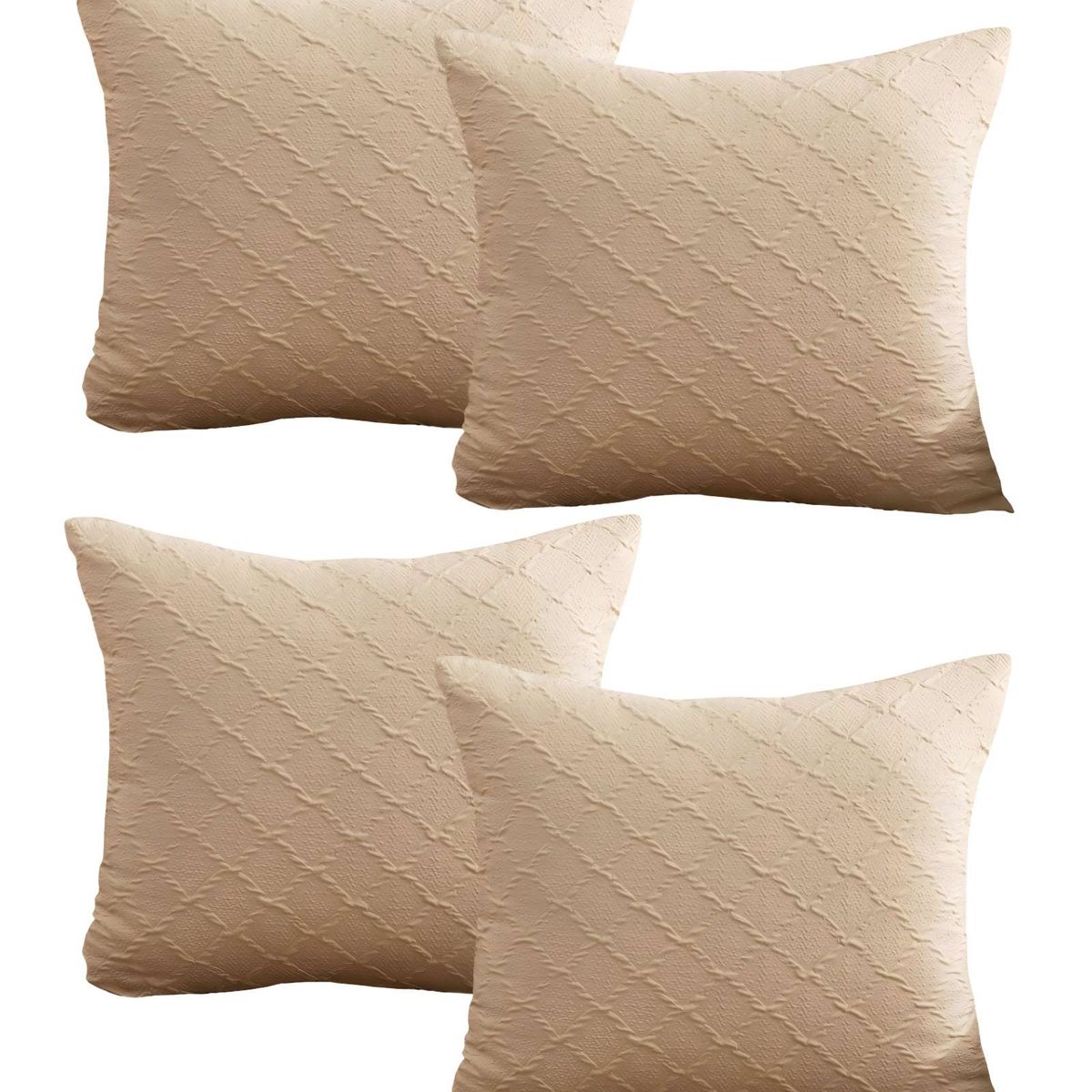 GENERICO - SET DE 4 FUNDAS DE TERCIOPELO TRENZADO BEIGE