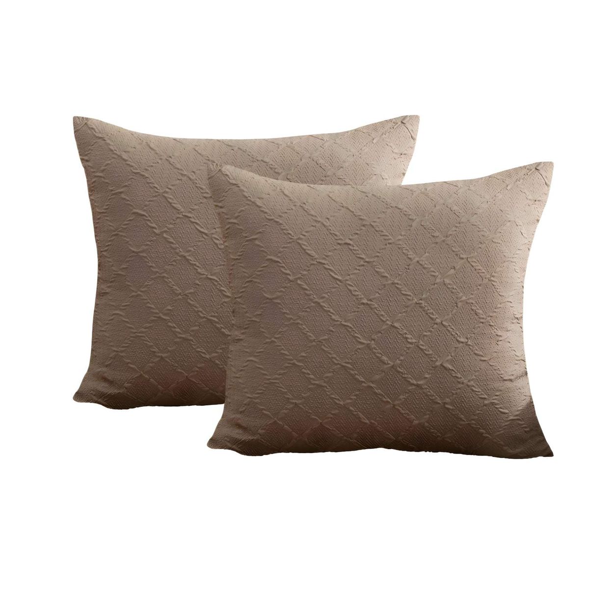 GENERICO - PACK DE 2 FUNDAS DE TERCIOPELO TRENZADO CAFÉ