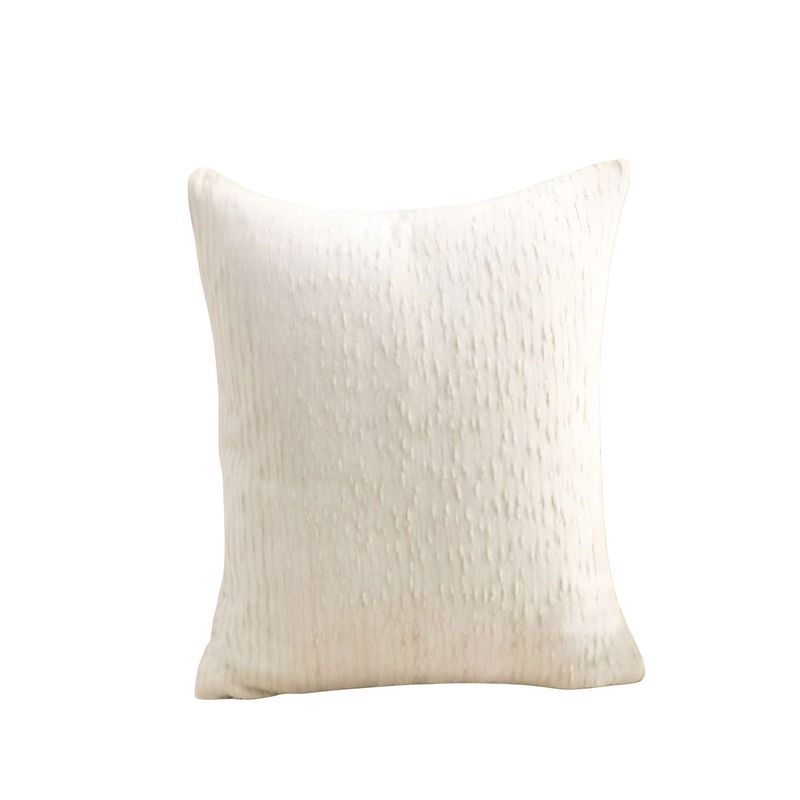GENERICO - PACK DE 4 FUNDAS DE COJIN CHENILLE LINEA BLANCO