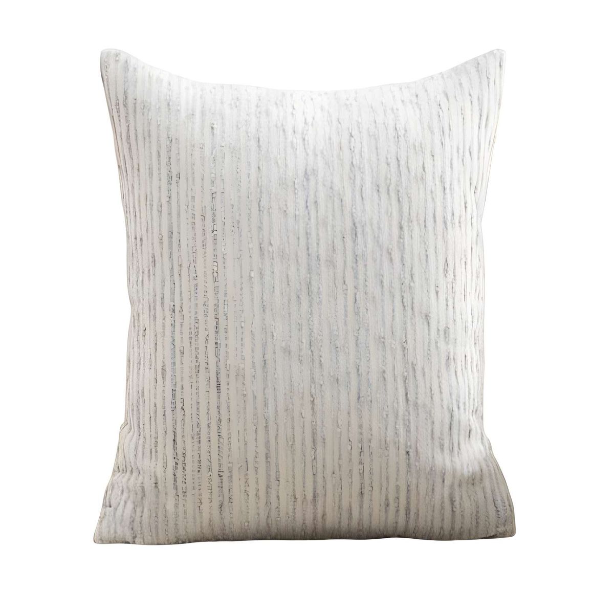 GENERICO - PACK DE 4 FUNDAS DE COJIN CHENILLE LINEA GRIS