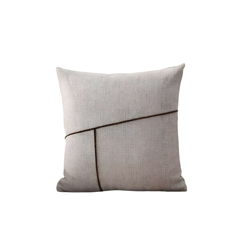 GENERICO - PACK DE 4 FUNDAS CHENILLE CON LINEAS GRIS