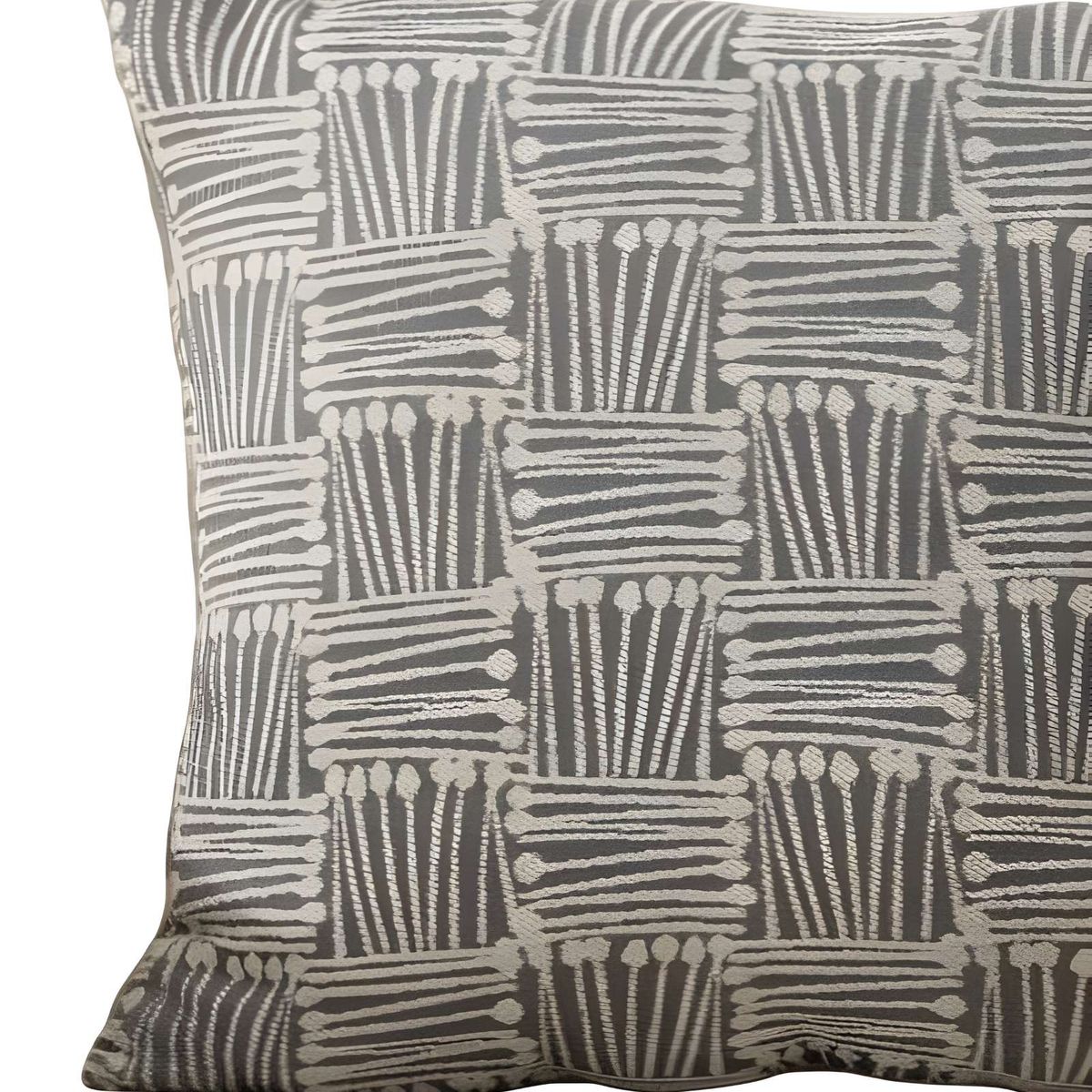 GENERICO - PACK DE 4 FUNDAS DE COJIN CUADROS GRIS