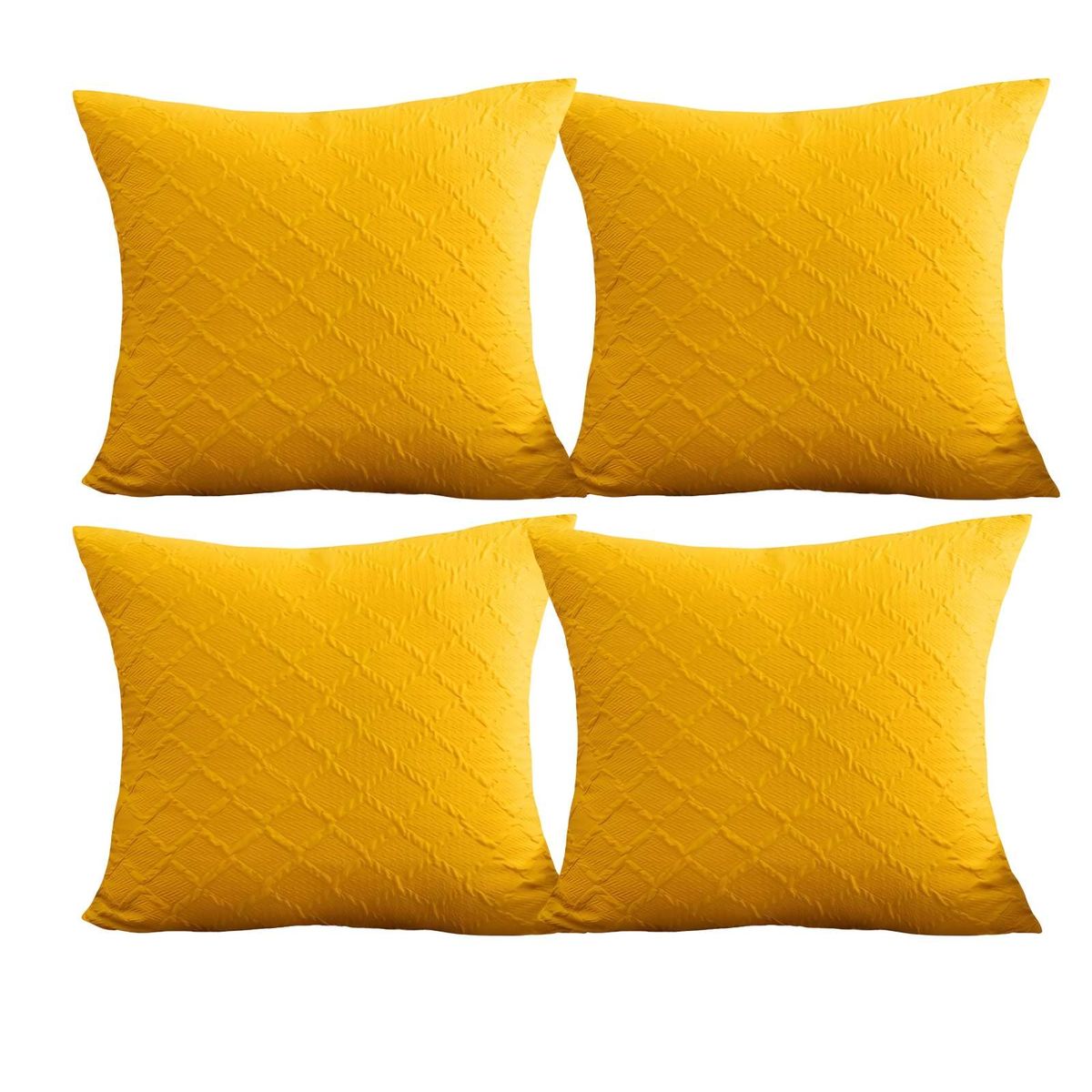 GENERICO - PACK DE 4 FUNDAS DE TERCIOPELO TRENZADO AMARILLO