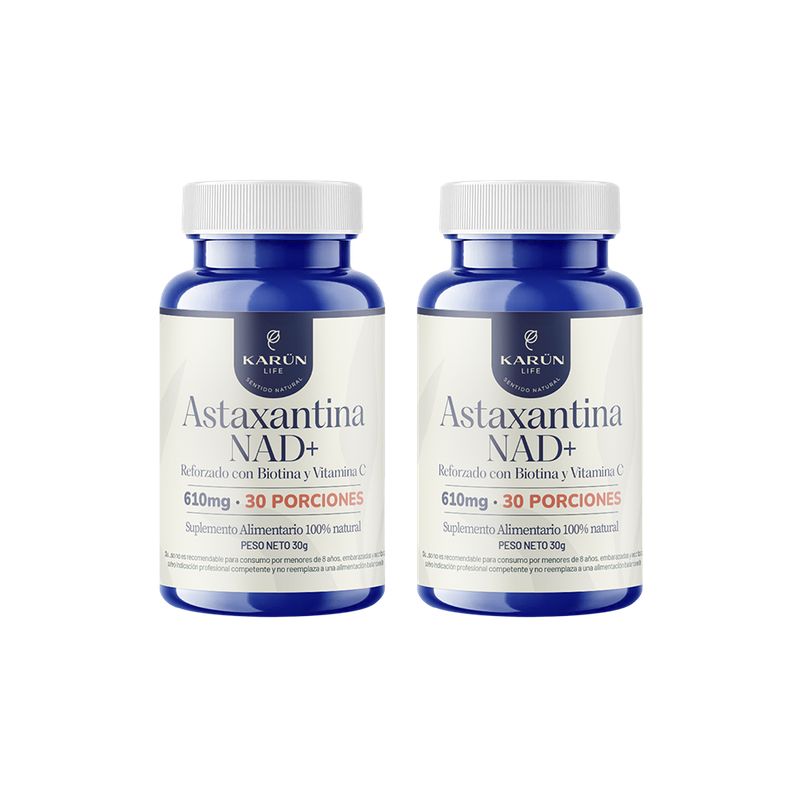 KARUNLIFE - Pack Doble Astaxantina + Nad+ 120 Cápsulas Karun Life