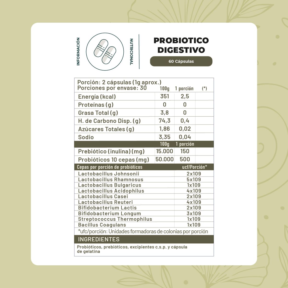 KARUNLIFE - Pack x2 Probiótico Digestivo 120 capsulas Karun Life