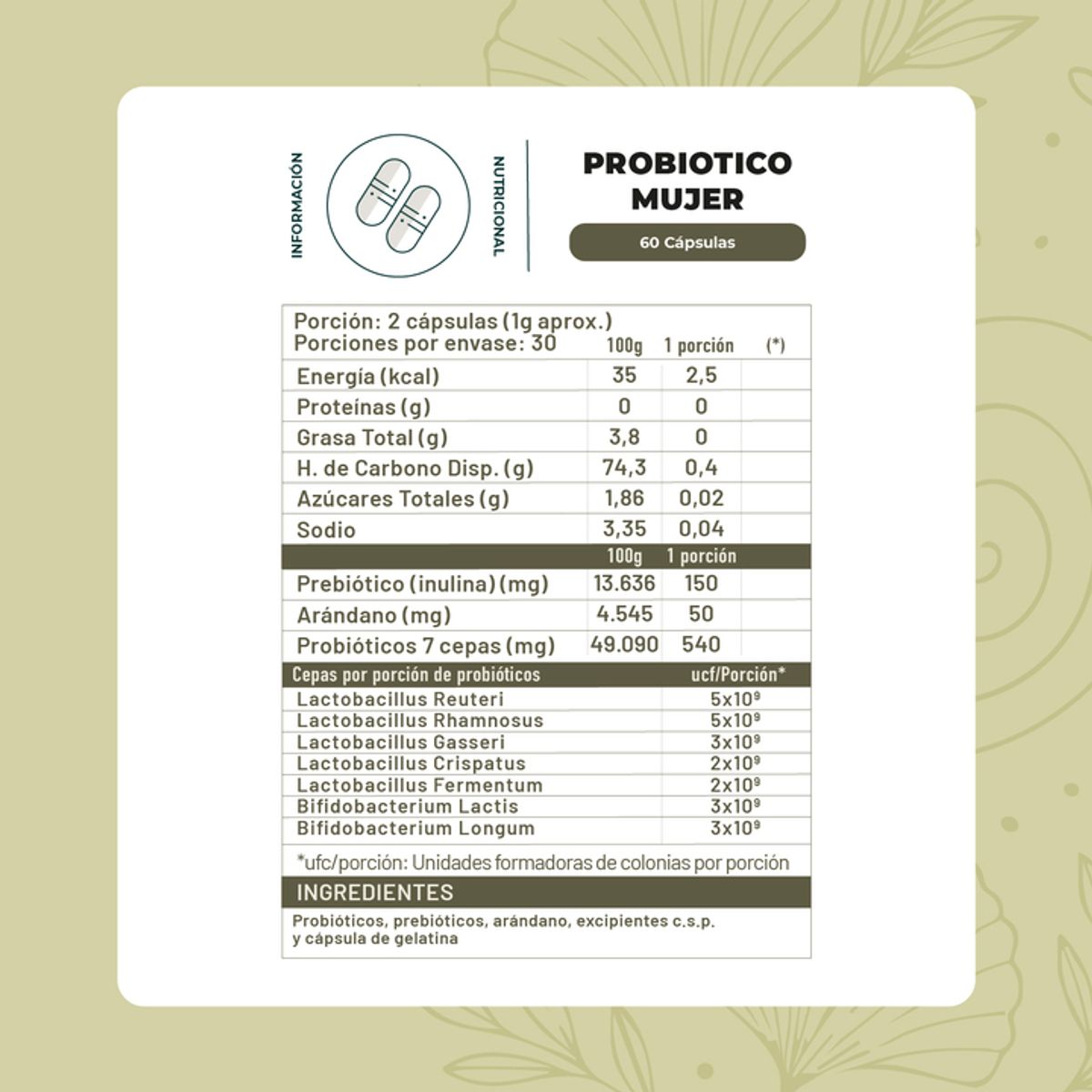 KARUNLIFE - Pack x2 Probiotico Mujer 120 capsulas Karun Life