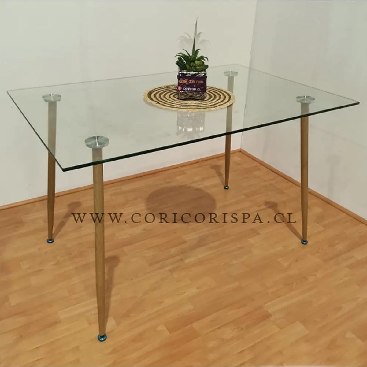 CORI CORI - Comedor Rubi 120x 80cm + 4 Sillas Mariposa Wood Beige