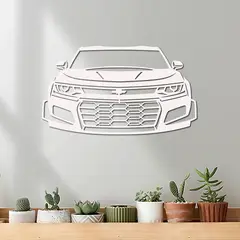 ELAB PROPIA - Cuadro Moderno Auto Chevrolet Camaro 34x60cm - Madera Fun Republic