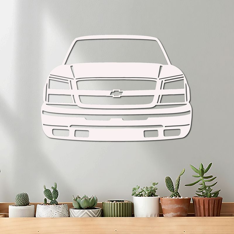 ELAB PROPIA - Cuadro Moderno Auto Chevrolet Silverado 424x60cm - Madera Fun Republic