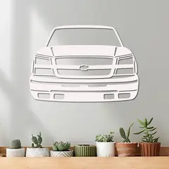 ELAB PROPIA - Cuadro Moderno Auto Chevrolet Silverado 424x60cm - Madera Fun Republic