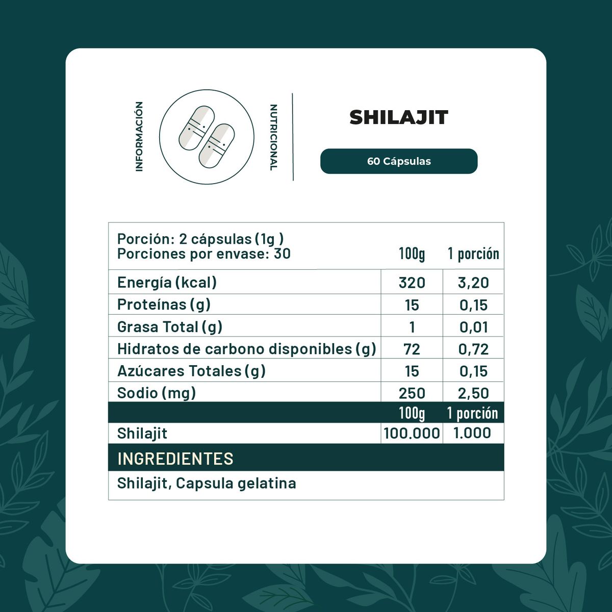 KARUNLIFE - Pack x2 Shilajit 120 capsulas Karun Life