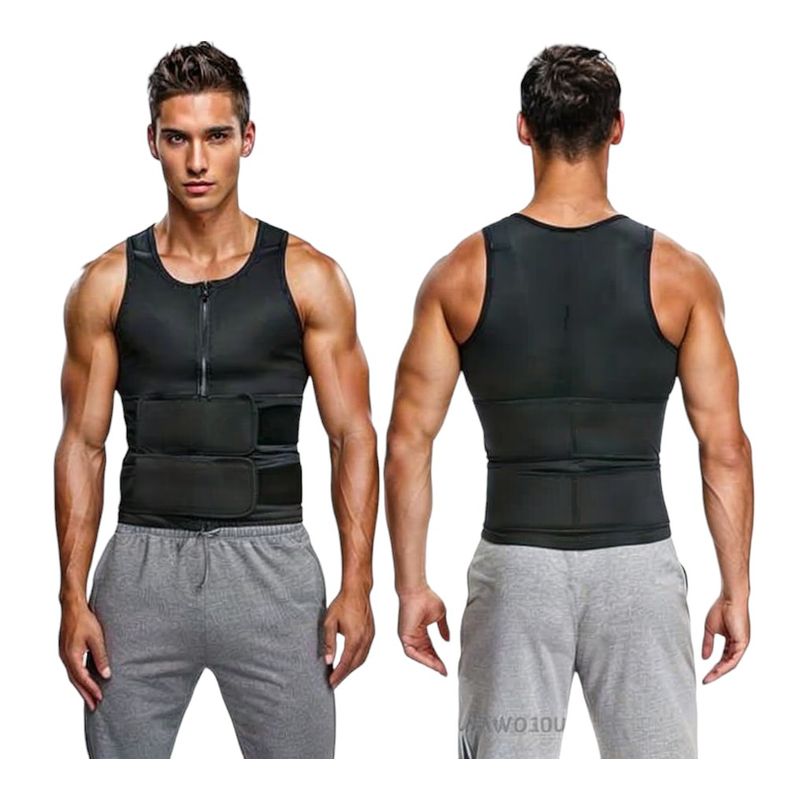 VICALLY FASHION - Polera Faja Camiseta Reductora Modeladora Hombre Con Velcro