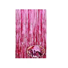 GENERICO - Guinalda Cortina Metalica para Cumpleaños Rosa