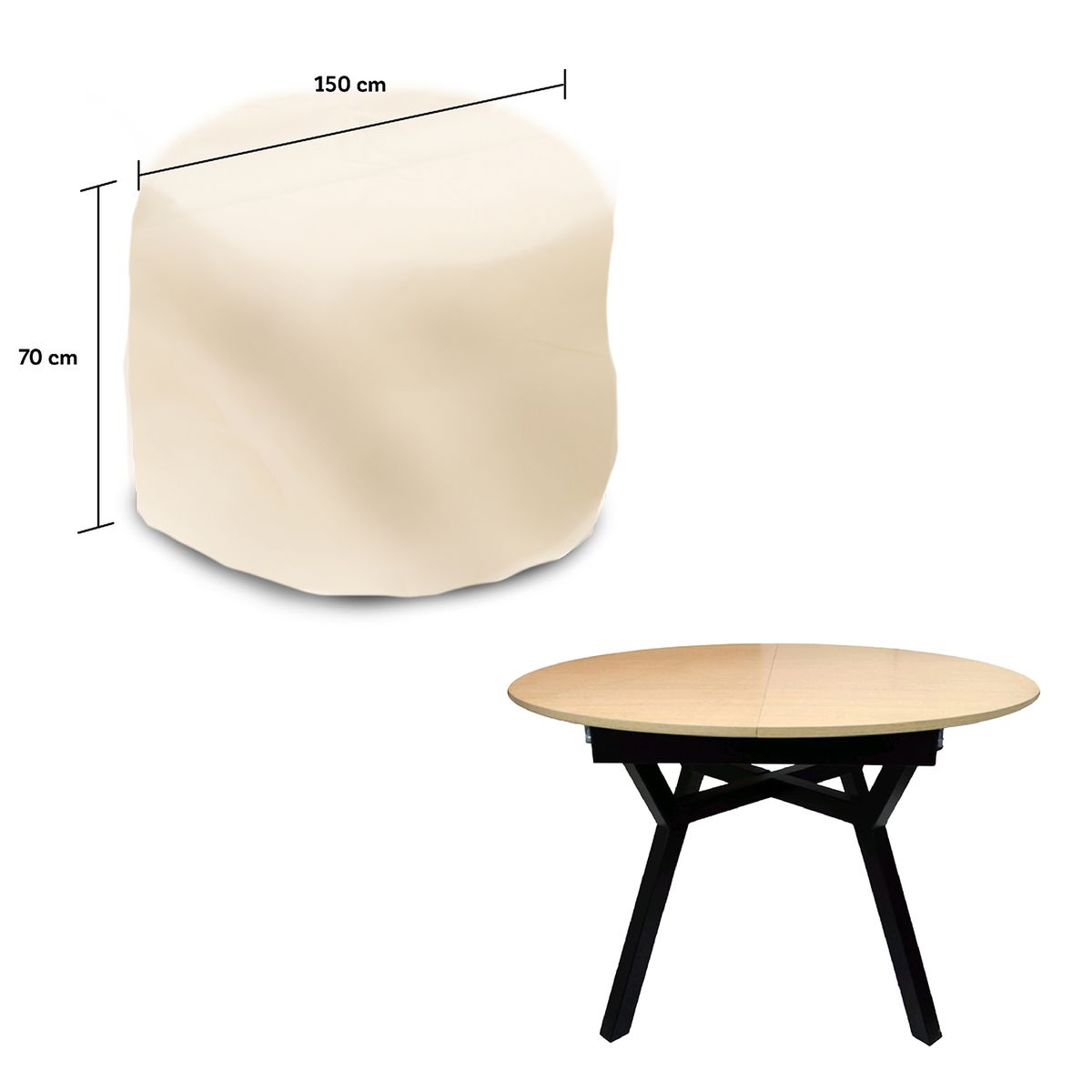 CWAGEN - Cobertor Funda de Mesa Redonda L Tapado Covers - Wagen Covers