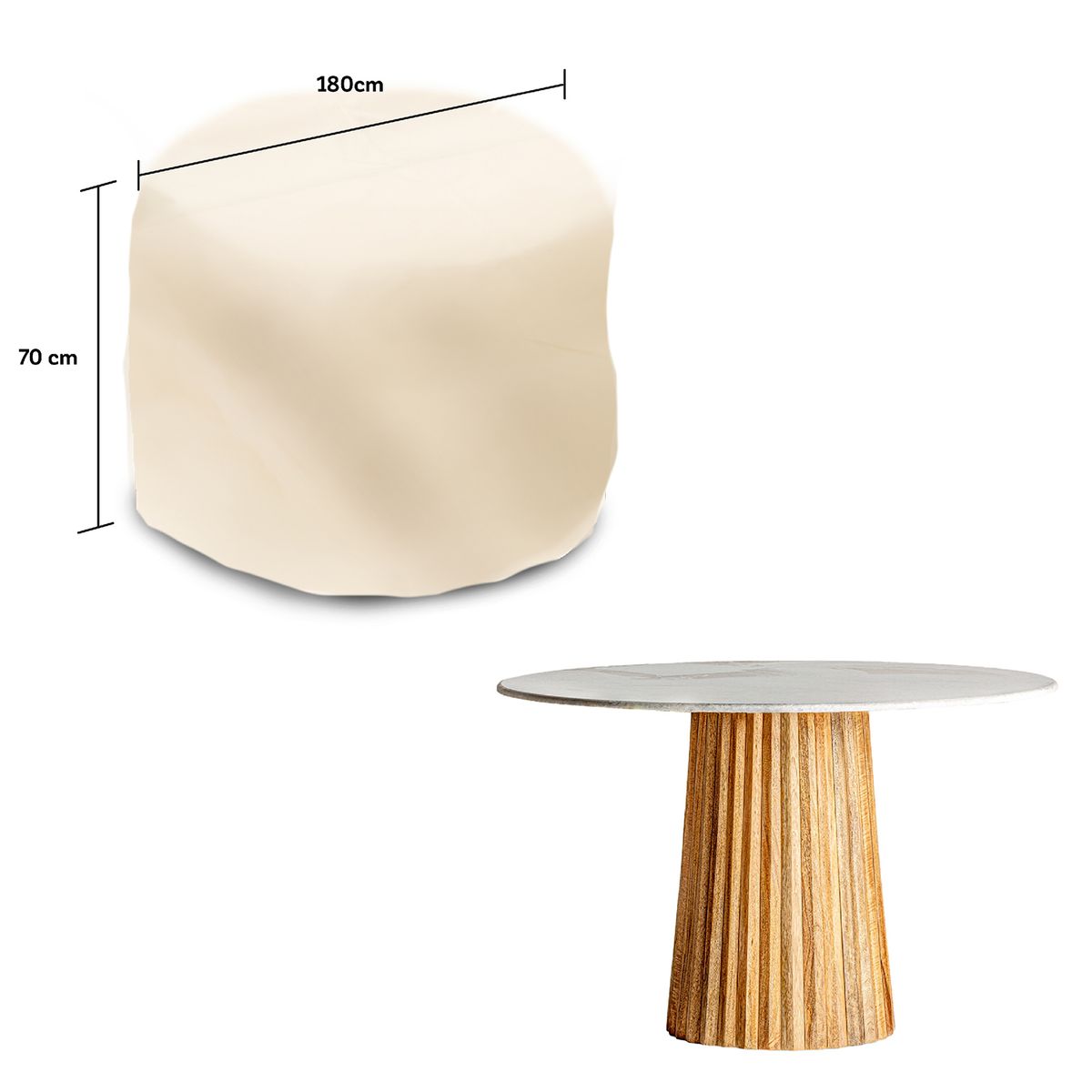 CWAGEN - Cobertor Funda de Mesa Redonda XL Tapado Covers - Wagen Covers