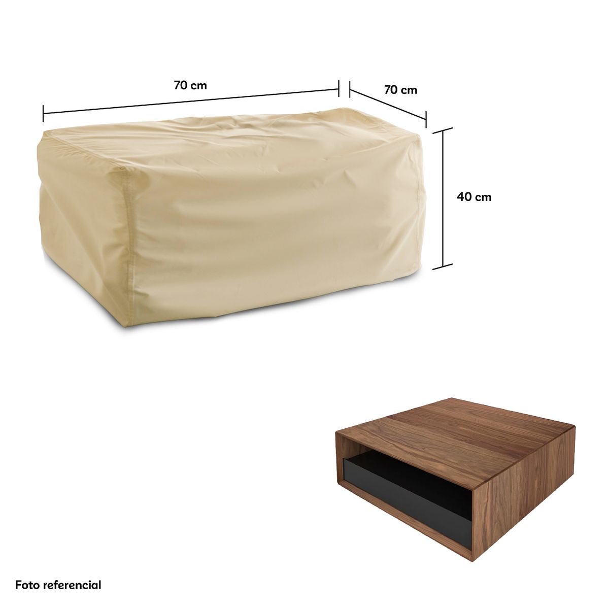 CWAGEN - Cobertor Funda de Mesa de centro Cuadrada L Tapado Covers-Wagen Covers