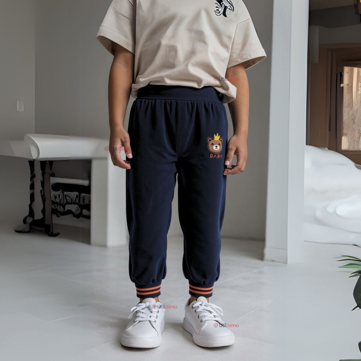 JUMP KIDS - Buzo Cotelé forrado en Polar Niño Pantalón Negro