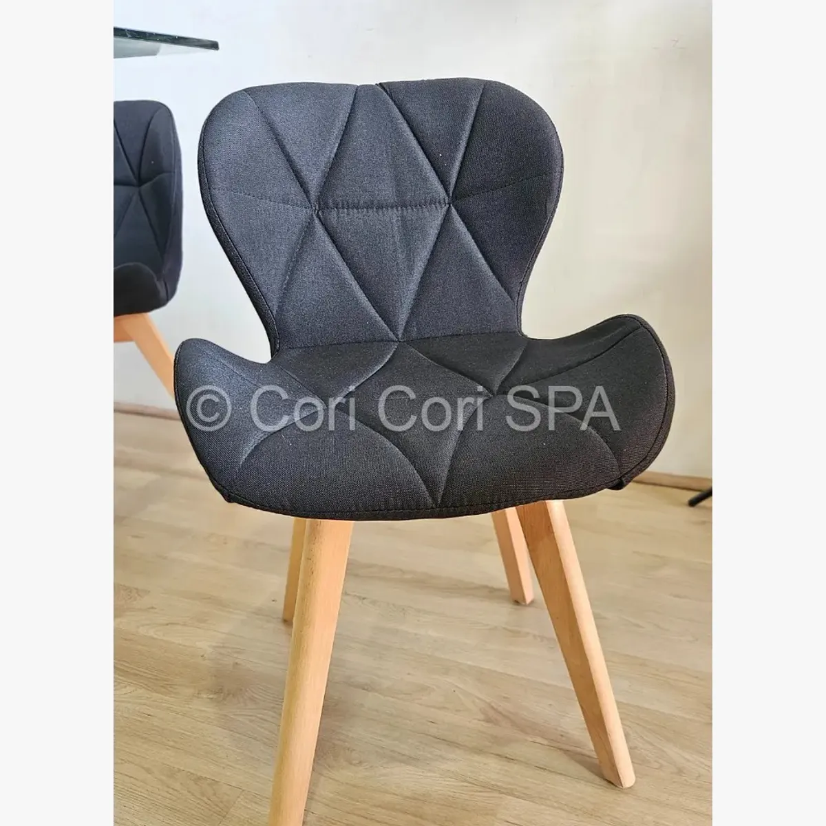 CORI CORI - Comedor Rubi 120x80cms + 6 Sillas Mariposa Lino Negro…