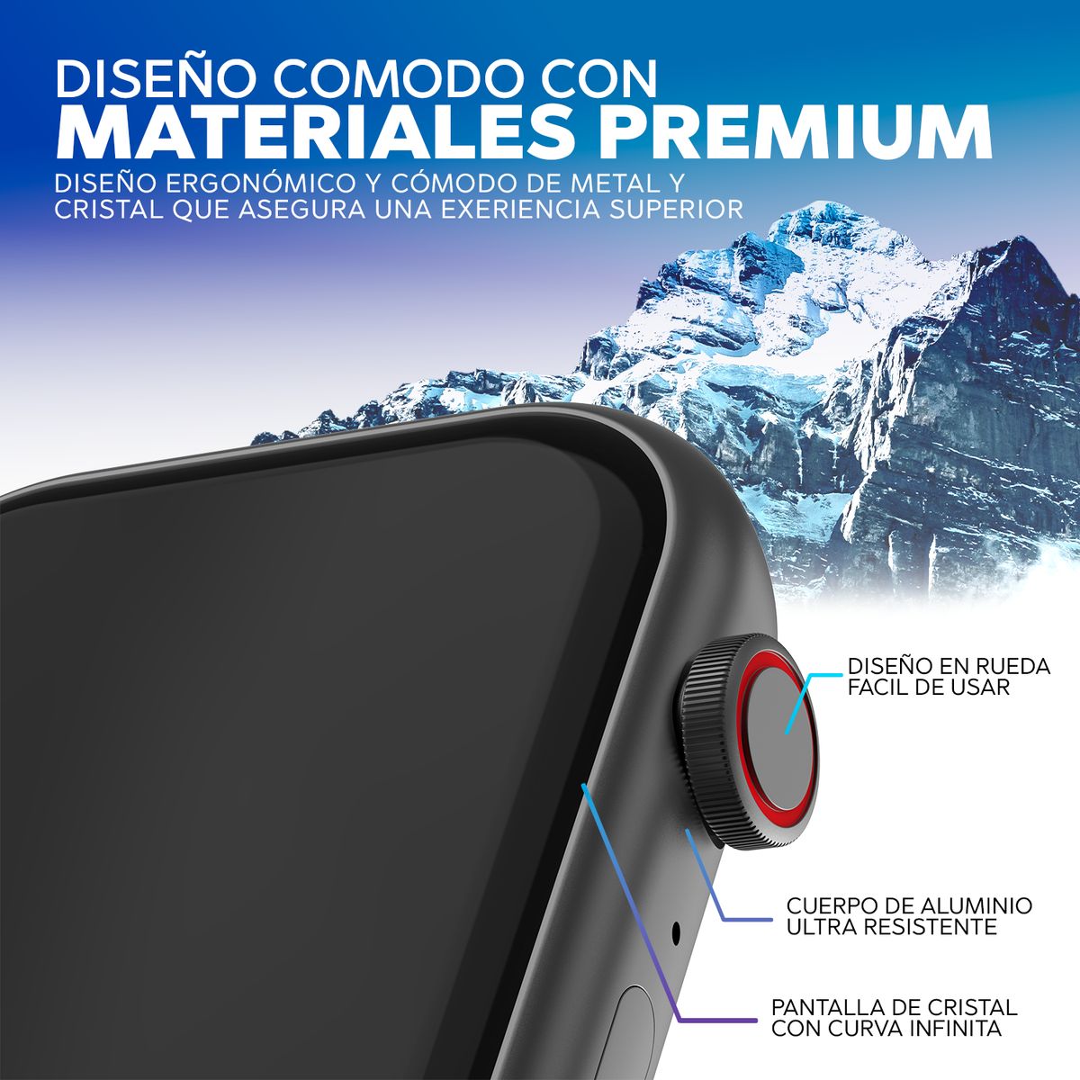 KBOD - Reloj Inteligente Smartwatch Kbod S85 Pro Con Set De 7 Correas Dorado