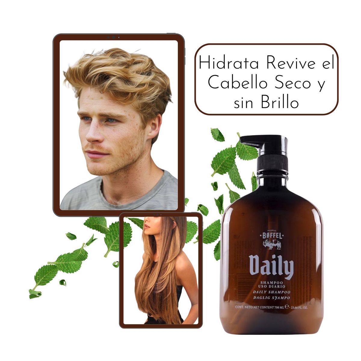 BOFFEL - Shampoo  Boffel Daily 700ml  Limpieza Refrescante Anti Caída