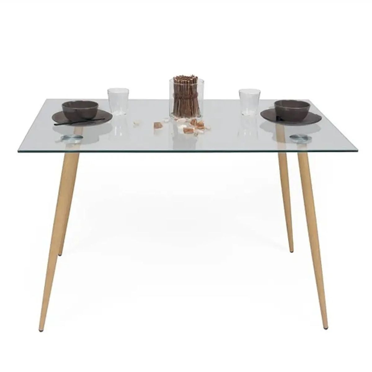 CORI CORI - Comedor Rubi 130x80cms + 6 Sillas Mariposa Lino Beige