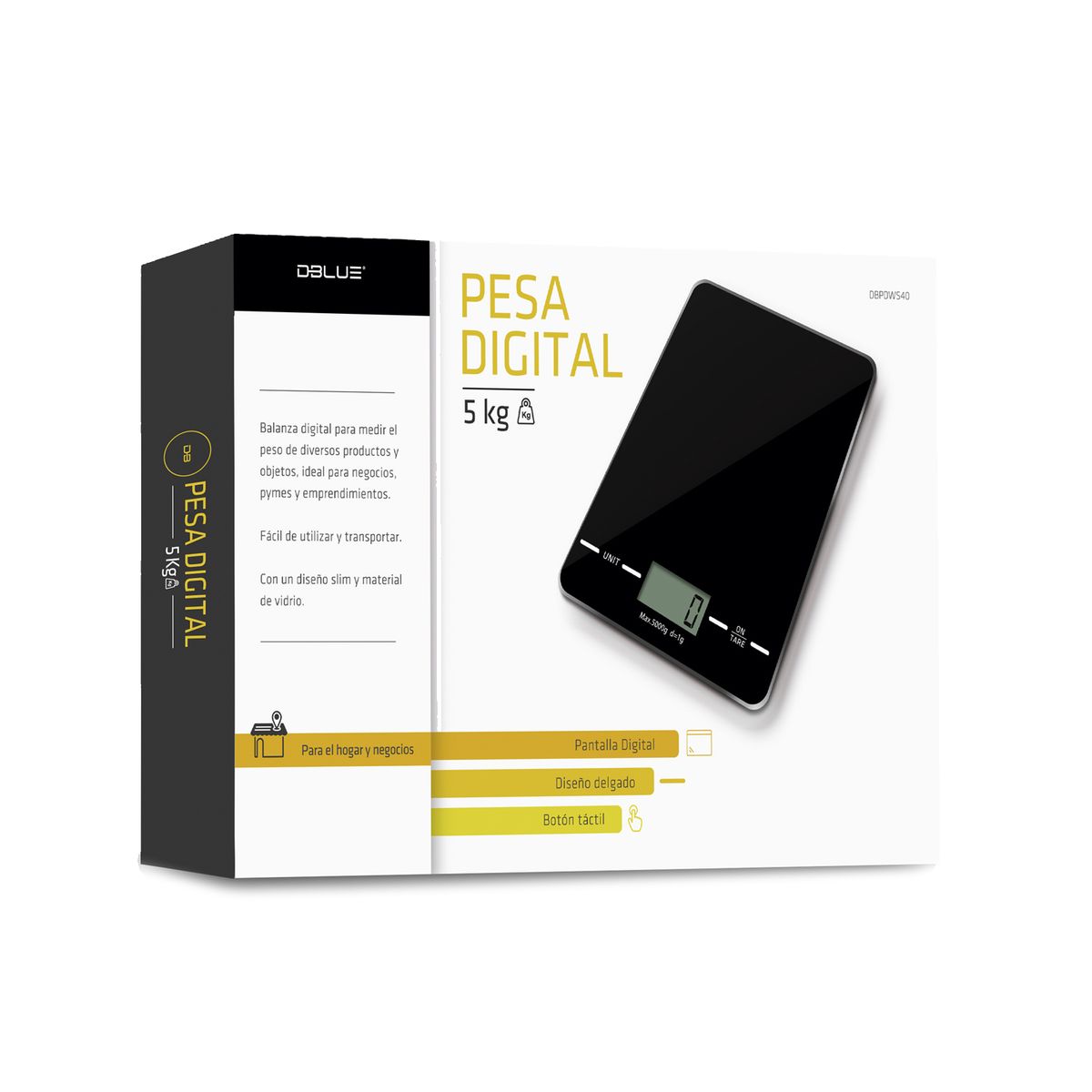 DBLUE - Pesa Gramera De Cocina Digital Capacidad 5kg Color Rojo - Ps