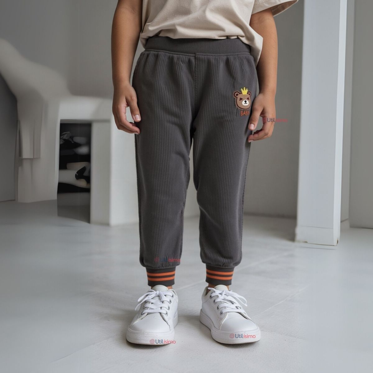 JUMP KIDS - Buzo Cotelé forrado en Polar Niño Pantalón Gris