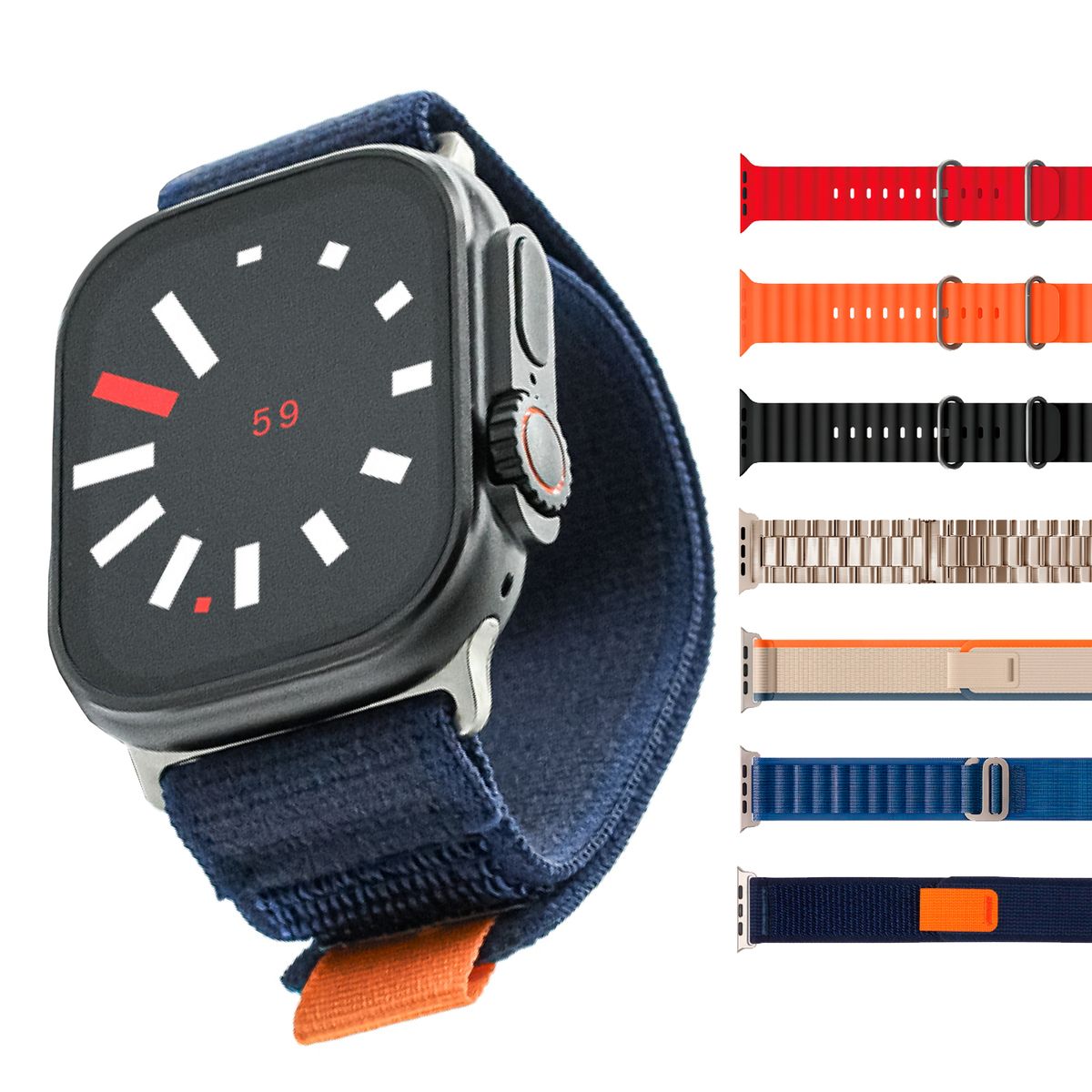 KBOD - Smart Watch Reloj Inteligente Kbod X70 Ultra Pack de 7 Correas Negro